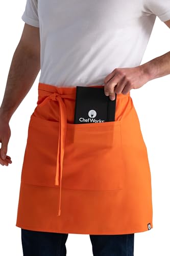Chef Works Unisex Half Bistro Server Apron - color: Tangerine
