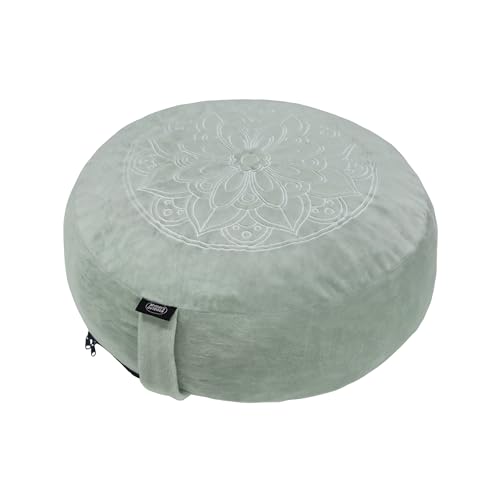 Meditation Cushion,Comfortable Floor Pillow, Memory Foam Fill in Meditation Pillow with Velvet Cover,Floor Cushion Seating for Adults,Premium Yoga Bolster (Grey)