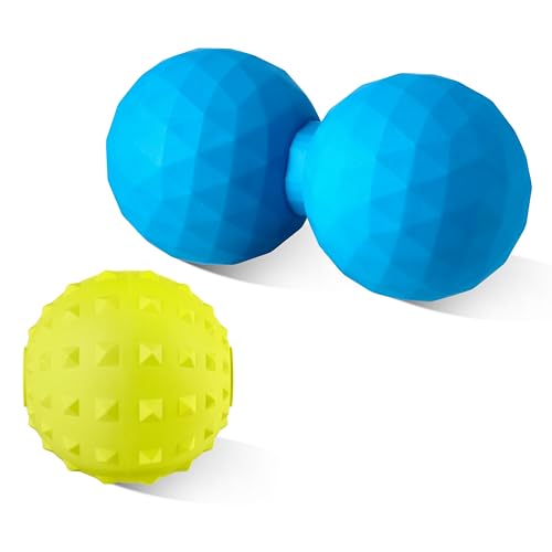 Peanut & Spiky Ball Set for Physical Therapy Blue - color: Bright Blue