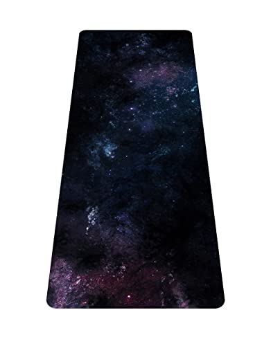 nuveti Printed Travel Yoga Mat 1/16 Inch Thick Non Slip Fitness Workout Mat | with Carrying Bag, Foldable Lightweight Suede & Natural Rubber Yoga Mat for Yoga Pilates and Fitness 72" L x 24" W x 1.5mm - color: YinXing