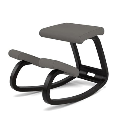 Varier Ergonomic Kneeling Chair, Rocking Knee Stool for Home Office Desk - color: Black/Grey