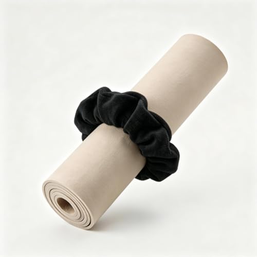 Yoga Mat Scrunchie - Holds Your Yoga Mat in Style - Durable & Elasticity Fabric - Fits All Standard Yoga Mats - color: Black