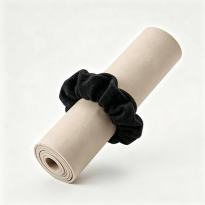 Yoga Mat Scrunchie - Holds Your Yoga Mat in Style - Durable & Elasticity Fabric - Fits All Standard Yoga Mats - color: Black