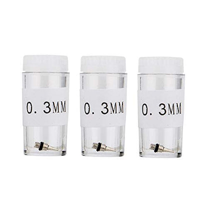 3PCS 0.3mm Airbrush Nozzles and Needles Replacement Parts with 11 in 1 Airbrush Cleaning Repair Tool for Airbrush Gun - size: 3PCS 0.3mm Nozzle and Needles/Cleaning Kit