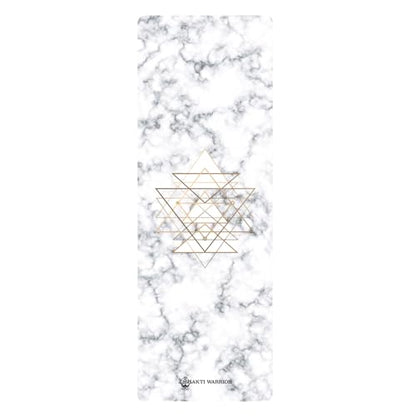Shakti Warrior Suede Yoga Mat, Non Slip, 72 x 24 Inch, 3mm Thick - color: Marble