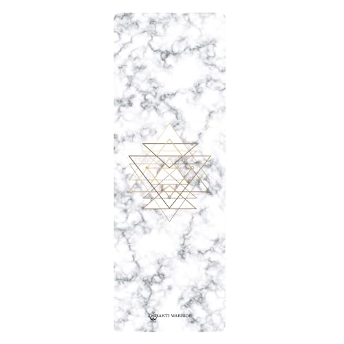 Shakti Warrior Suede Yoga Mat, Non Slip, 72 x 24 Inch, 3mm Thick - color: Marble