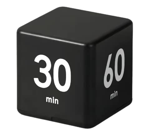 Feilifan Flip Timer, Productivity Cube Timer, 15-20-30-60 Minute Preset - color: 15-20-30-60min,black