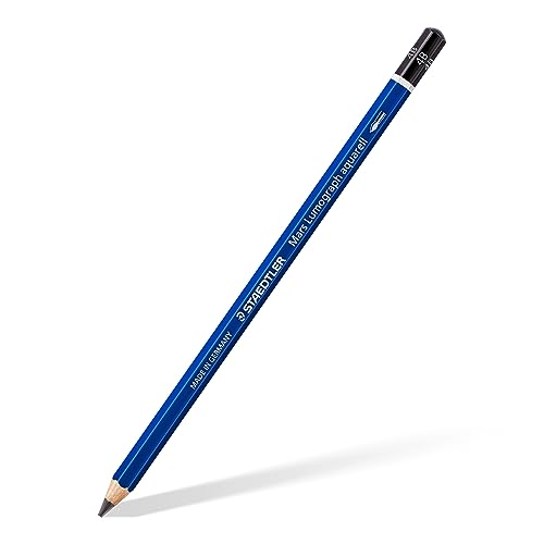 Staedtler Mars Lumograph Graphite Watercolor Pencils Kit, Set of 3, Includes Watercolor Brush, 100A-SBK4 - size: 1 Count (Pack of 1), style: 3 different assorted pencils