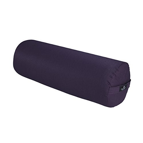 Hugger Mugger Round Yoga Bolster - Firm Round Shape, Higher Profile, Great Under Knees, Soft Support, Handmade in The USA - color: Plum