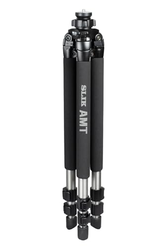 SLIK PRO 700 DX Silver Tripod Legs 71" Tall (615-317) - Heavy Duty AMT Alloy Legs Support up to 44lbs of Heavy telephoto Lenses, Spotting scopes, and Professional Filmmaking Cameras - color: Titanium