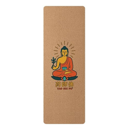 Yaoshifo Cork Yoga Mat Green Orange - 4mm FSC Cork & Natural Rubber, Excellent Grip, Sustainable Yoga Mat