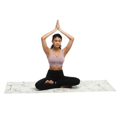 Shakti Warrior Suede Yoga Mat, Non Slip, 72 x 24 Inch, 3mm Thick - color: Marble