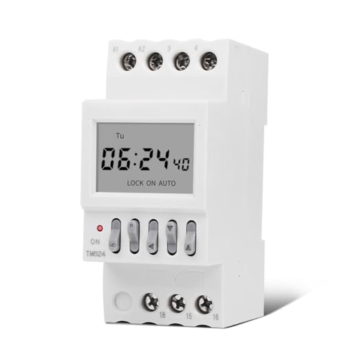TM624 40-Group School Factory Automatic Bell Timer 1-99s Interval Programmable Digital Time Relay LCD Display DIN Rail Mount