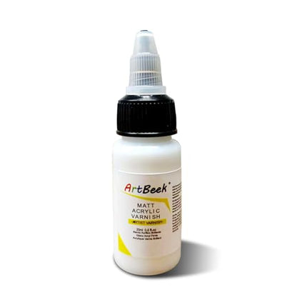 ArtBeek Matt Permanent Acrylic Varnish Matte Finish 20 ml. (0.6 fl.oz.) Scratch Resistant & Non-Yellowing