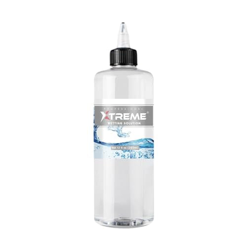 Xtreme Tattoo Ink Wetting Solution, Ultimate Solution to Keep Inks Fresh and Vibrant, Sterile, Vegan, Water-Based, Acrylic-Free (12 oz) - size: 12 fl oz