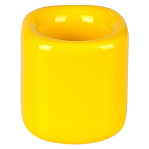 Mega Candles 5 pcs Yellow 1/2 Inch Diameter Ceramic Chime Ritual Spell Candle Holders, Great for Casting Chimes, Meditation, Rituals, Spells, Vigil, Witchcraft, Wiccan Supplies - color: Yellow, size: 5 Pieces