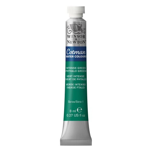 Winsor & Newton Cotman Watercolor Paint, 8ml Tube, Intense Phthalo Green | Introductory Watercolor made with Fine Art Pigments, Perfect for Beginners, Lightfast & Permanent, Good Tinting Strength - color: Intense Phthalo Green, style: 0.27-oz Tube