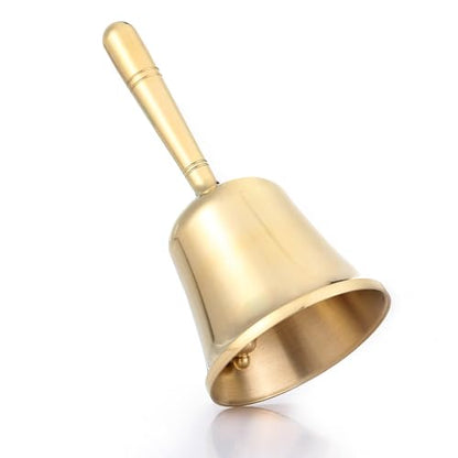 Homelavie Super Loud Solid Brass Hand Call Bell Dinner Bell (L) | Hand Bells for Seniors Bedside, Teacher Classroom Bell, Ringing Bell at Wedding, Tibetan Meditation Bells, Gift for Bedridden - size: Large