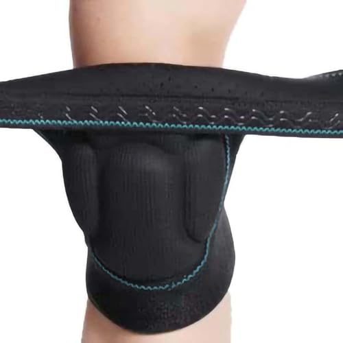 Knee Pads for Men & Women, Strap on Kneepads Adjustable, Blue Edge S 1 Pair - color: Black Background Blue Edge, size: Small