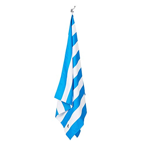 Dock & Bay Beach Towel - Quick Dry, Sand Free - Compact, Lightweight - 100% Recycled - Includes Bag - Cabana - Bondi Blue - Large (160x90cm, 63x35) | Sand-Resistant, Includes Travel Bag, Lightweight & Compact, 100% Recycled DryQ Fabric, Large (160x90cm, 6