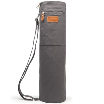 Yoga Mat Bag for Women & Men, Full-Zip Canvas Pilates Bag with Pockets - color: Grey-1