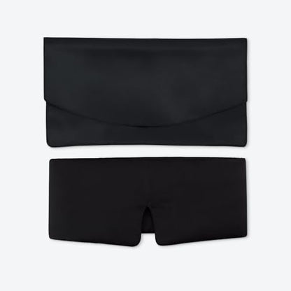 Baloo Silk Weighted Sleep Mask, Black, Eye Mask with Amethyst Crystal - color: Black With Amethyst Crystal