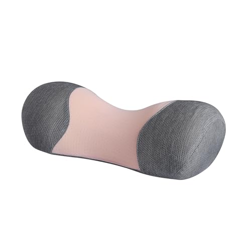 Bespilow Cervical Neck Traction Pillow for Pain Relief - 30 Min Daily Stretcher & Relaxer - Dual-Layer Memory Foam Neck Roll for Back Sleeping - Small Orthopedic Bolster with Cooling Cover - color: 1 Pillow + 1 Pillowcase (Pink)
