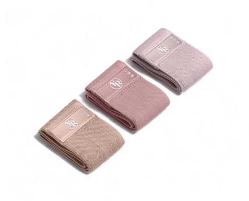Fabric Booty Bands Set, 3 Resistance Levels for Pilates - color: Blush