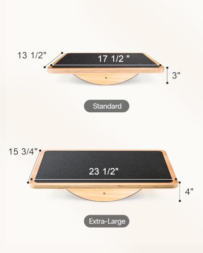StrongTek Wooden Balance Board, Basic Rocker or Advanced 360° Wobble - color: Standard-Basic