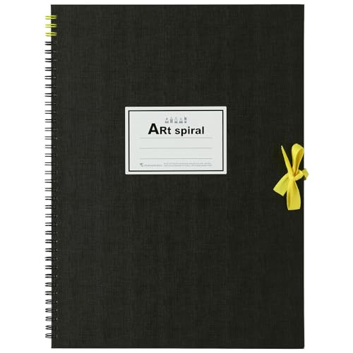 Maruman Art Spiral Sketch Book, F4, 13.27" x 10.04", 24 Sheets, Black | Drawing Pad With Acid-Free Art Paper & Twin-Wire Binding, Premium Drawing Paper Sketchbook, Sketch Pad Made in Japan - color: Black, size: F4 (13.27" x 10.04")