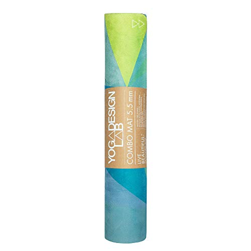 YOGA DESIGN LAB | The Combo Yoga Mat | 2-in-1 Mat+Towel | Eco Luxury | Ideal for Hot Yoga, Power, Bikram, Ashtanga, Sweat | Studio Quality | Includes Carrying Strap! - color: Geo, size: 5.5mm