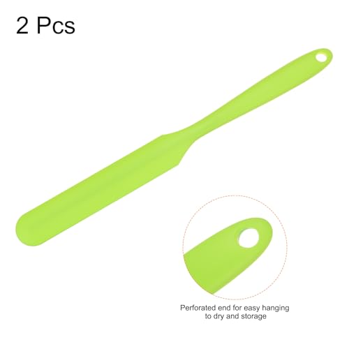 HARFINGTON 2Pcs Silicone Spatula Scraper 9.45" Reusable Non-Stick Flexible Spatulas for Epoxy Resin Liquid Paint Arts DIY Crafts, Green - color: Green