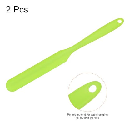 HARFINGTON 2Pcs Silicone Spatula Scraper 9.45" Reusable Non-Stick Flexible Spatulas for Epoxy Resin Liquid Paint Arts DIY Crafts, Green - color: Green
