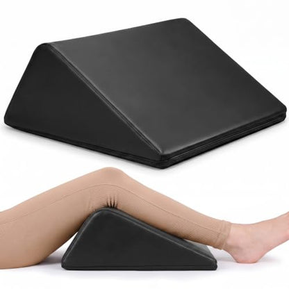 Knee Wedge Pillow Bolster Pillow for Leg,Black,22 x 20 x 10.25 Inch - color: Black, size: 22 x 20 x 10.25 Inch