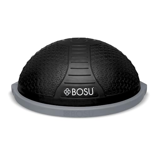 BOSU Nexgen Balance Trainer, Half-Ball Training Equipment, 65 cm Diameter, 300 lb Capacity - Burst-Resistant Stability Exercise Tool w/Non-Slip Base, Includes Hand Pump, Commercial-Grade - color: Black/Gray