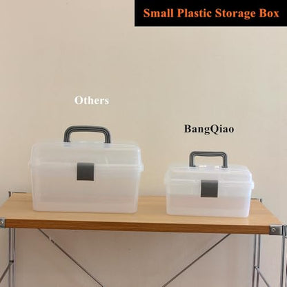 Multipurpose Plastic Storage Container Box with Handle and Latch Lock, Clear Gray - color: clear/gray