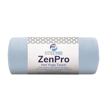 Fittest Pro Non-Slip Hot Yoga Towel with Super-Absorbent Soft Suede Microfiber in Many Colors, for Bikram Pilates and Yoga Mats. (72.00 x 26.50) Frosted Blue - color: Light Blue