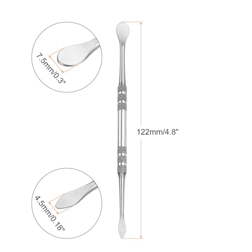 HARFINGTON 8 Pcs Wax Carving Tools 4.8" Double Ended Stainless Steel Wax & Clay Sculpting Wax Carvers Tools Modeling Spoon for Figures Clay Handmade Art Works, Silver Tone - color: Silver Tone