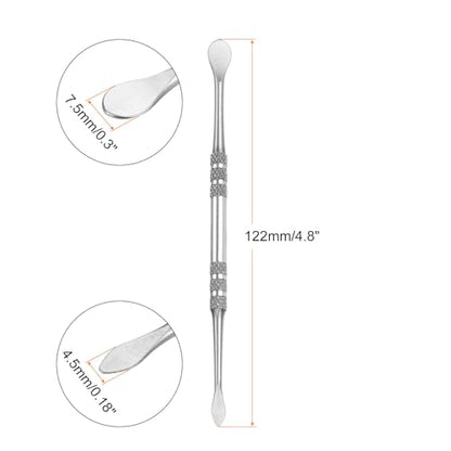 HARFINGTON 8 Pcs Wax Carving Tools 4.8" Double Ended Stainless Steel Wax & Clay Sculpting Wax Carvers Tools Modeling Spoon for Figures Clay Handmade Art Works, Silver Tone - color: Silver Tone
