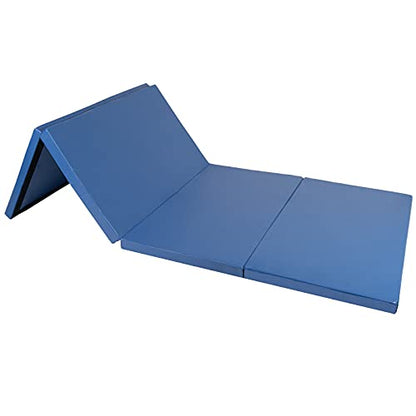 Polar Aurora 4'x10'x2 Thick Folding Gymnastics Exercise Mat Aerobics Stretching Yoga Mats - color: Blue
