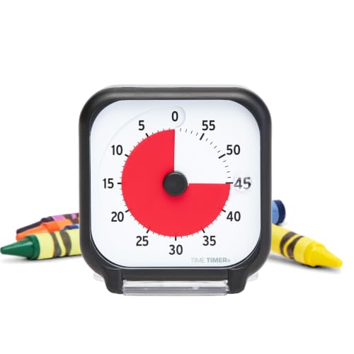Time Timer 3 inch Visual Timer — 60 Minute Kids Desk Countdown Clock with Dry Erase Activity Card and Desktop App Access — for Kids Classroom, Homeschool Study Tool, Task Reminder, Home and Kitchen - color: Charcoal & Red