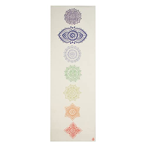 Shakti Warrior TPE Yoga Mat (72 inch x 24 inch x 6mm Thick) | Artist-designed premium TPE yoga mat with a non-slip surface for regular yoga, hot yoga, Pilates, workouts and practice. - color: Chakra 6mm