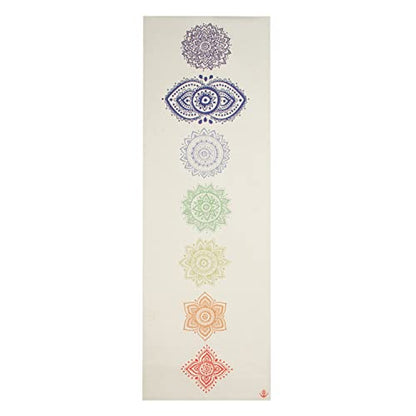 Shakti Warrior TPE Yoga Mat (72 inch x 24 inch x 6mm Thick) | Artist-designed premium TPE yoga mat with a non-slip surface for regular yoga, hot yoga, Pilates, workouts and practice. - color: Chakra 6mm