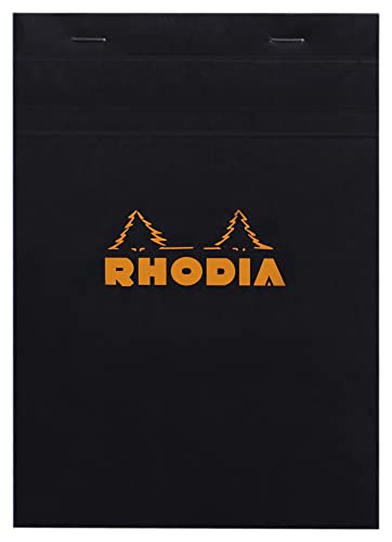 Rhodia Classic French Paper Pads Graph 6 in. x 8 1/4 in. Black (162009C)