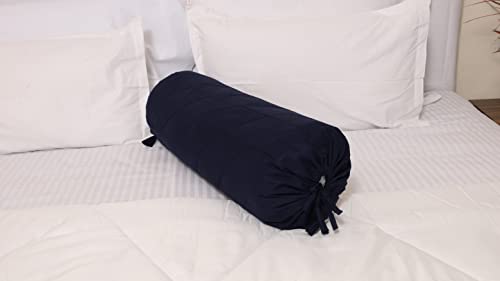 Quilted Bolster Pillow Cover (Black, 8"Diameter x24"Long (20 cm x 60 cm )) - color: Black, size: 24" x 8" (Pack of 1)