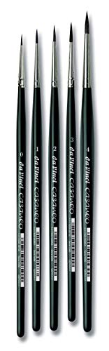 da Vinci Brushes 5598 Casaneo Round (Sizes 0,1,2,3,4) Artist Brush Set, Black, 5 - style: Casaneo Round Set