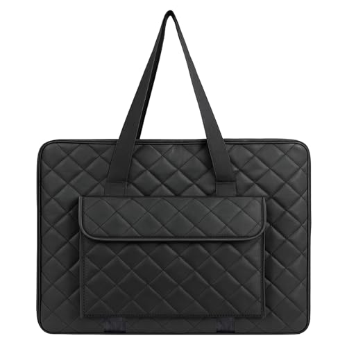 JJRING 18x24 Quilting Canvas Art Portfolio Case Bag, Black | Lightweight Portable Storage Case For Posters, Artwork, Drawing & Sketching Boards - size: 18*24