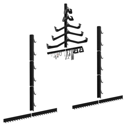 LAT Pull Down Bar Storage Rack Wall Mount, Home Gym Organization - color: Black 2Packs