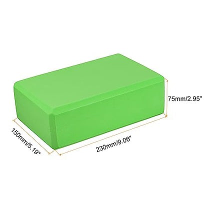uxcell Yoga Block-Light Weight High-Density EVA Foam Brick for Beginners, Yogis, Pilates, Meditation - color: Green