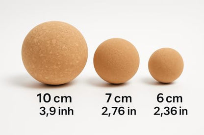 Edemsport Eco Cork Massage Ball – Natural Cork for Yoga, Pilates, Trigger Point & Deep Tissue Massage, Myofascial Release & Muscle Relief Tool (2.36/2.76/3.94 inch – Choose Size) (2,76)